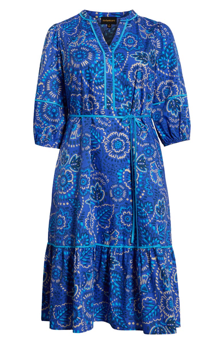 SUGARLIPS Kenner Floral Cotton Midi Dress, Alternate, color, 