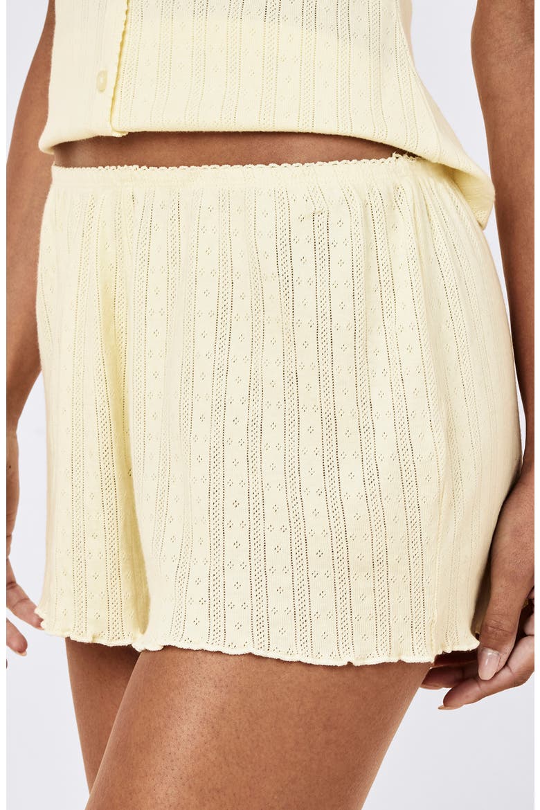Imogen Cotton Pointelle Pajama Shorts, Alternate, color, BUTTERCUP