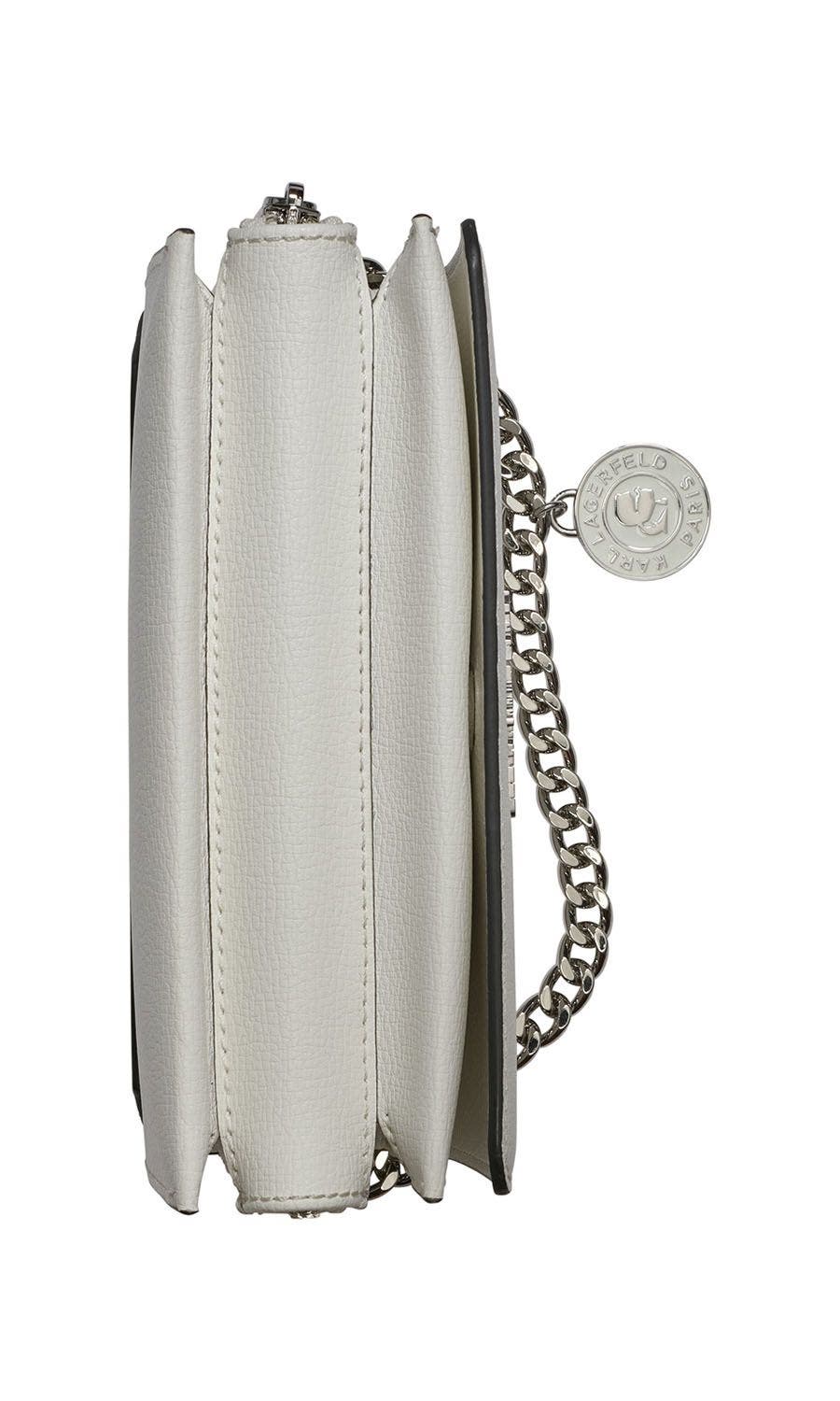 KARL LAGERFELD PARIS Lourdes Crossbody, Alternate, color, Winter White/Silver