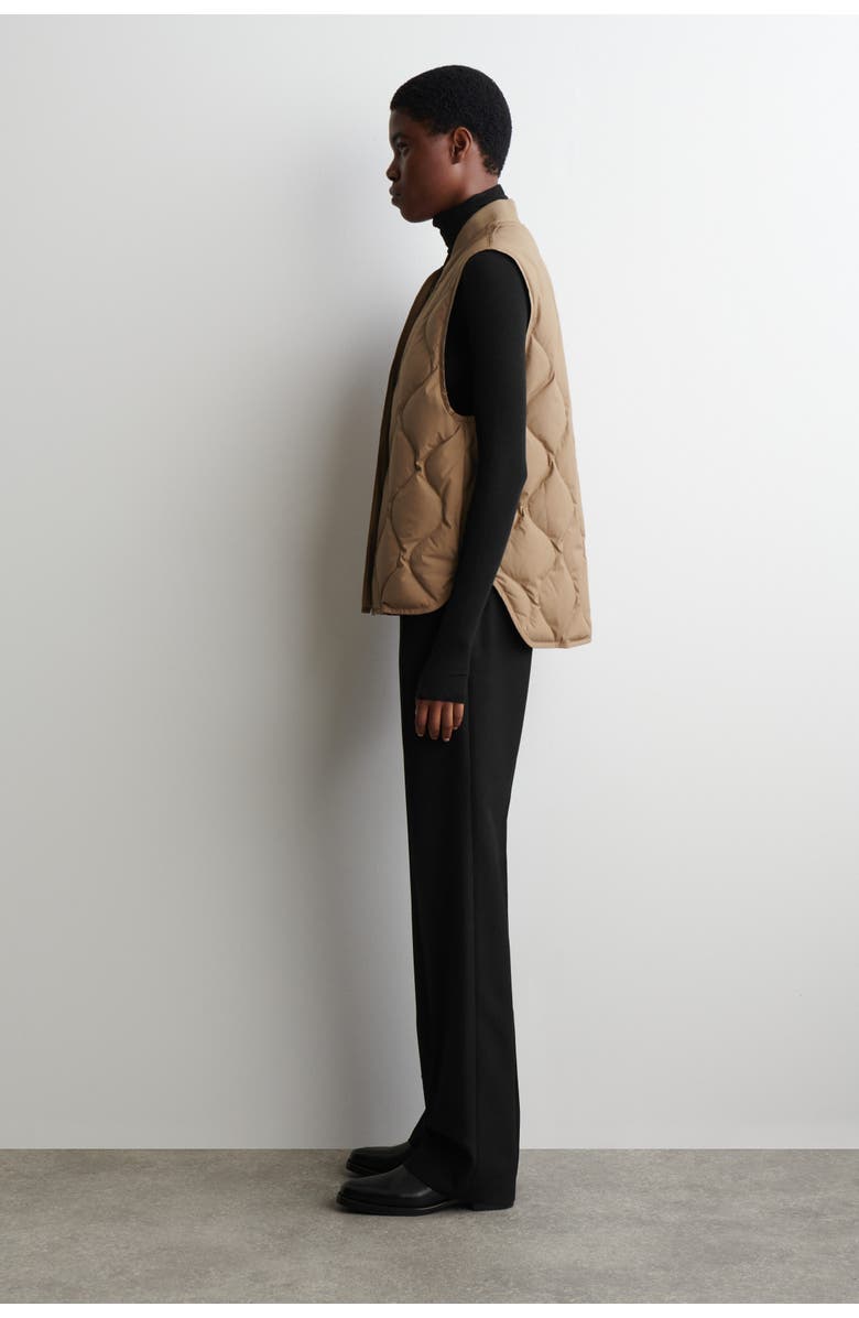 COS Oversized Quilted Down Gilet, Alternate, color, Dark Beige