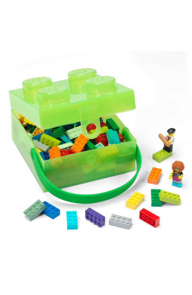 LEGO Storage Case/Lunch Box W/ Handle in Translucent Green, Alternate, color,