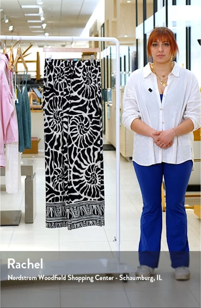 Print Tie Waist Wide Leg Pants, sales video thumbnail