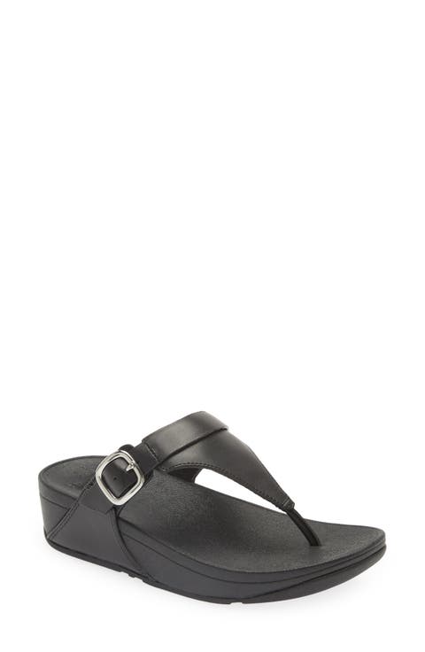 Lulu Adjustable leather toe-post sandals
