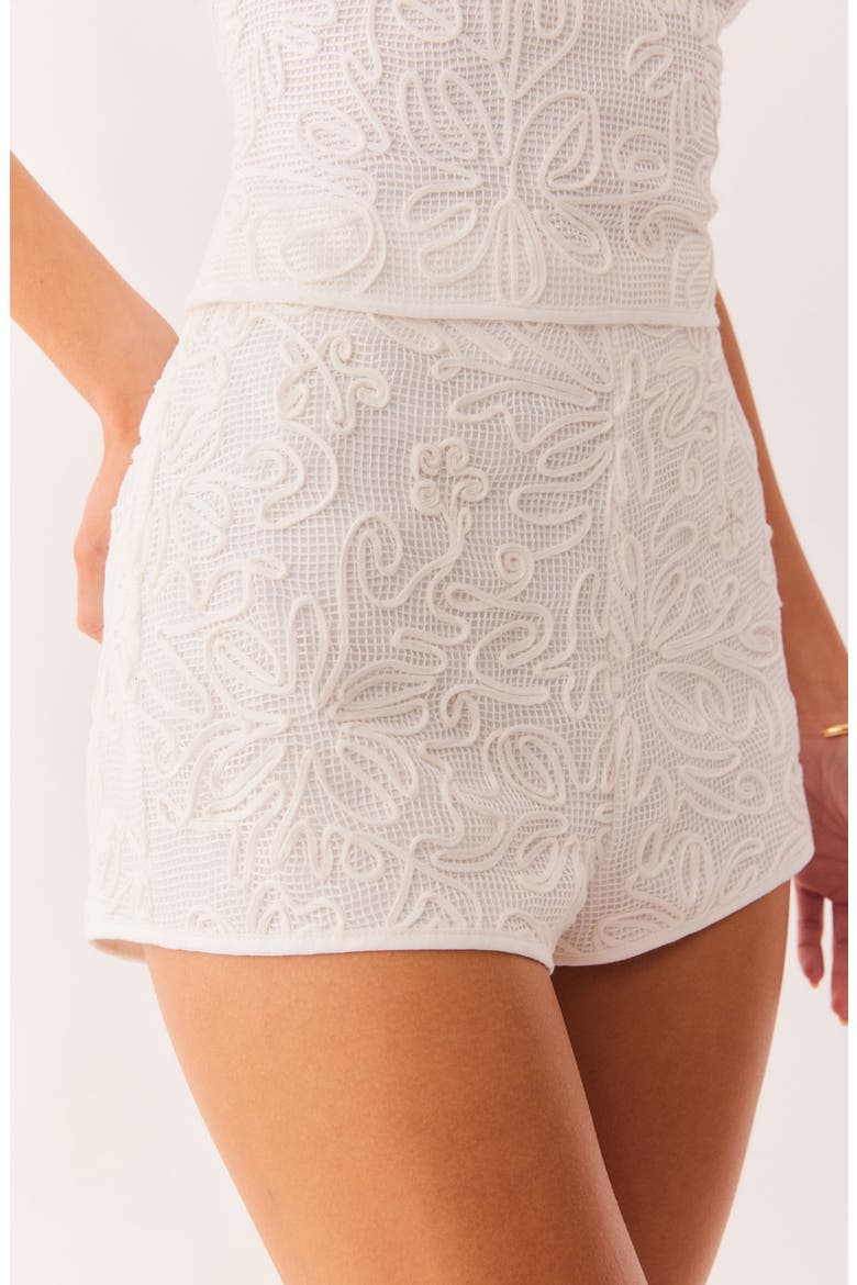 Jocelyn Soutache Lace Shorts, Alternate, color, WHITE