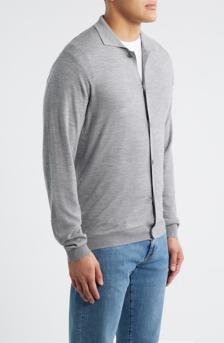 Peter Millar Crown Crafted Merino Wool Cardigan, Alternate, color, Gale Grey