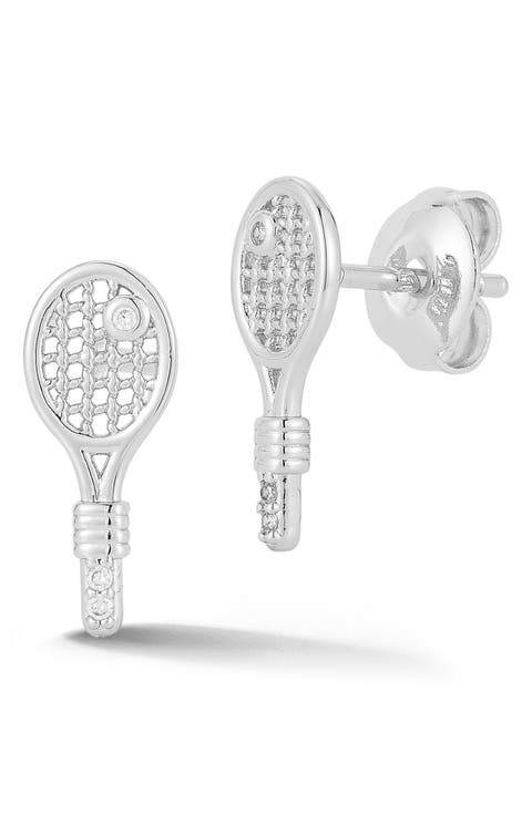 Tennis Racket Stud Earrings