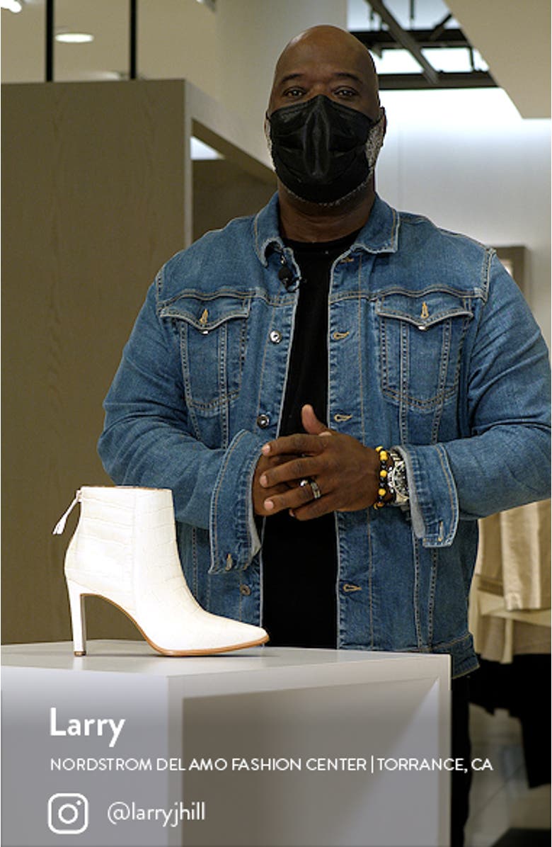 Cologne Croc-Embossed Bootie, sales video thumbnail