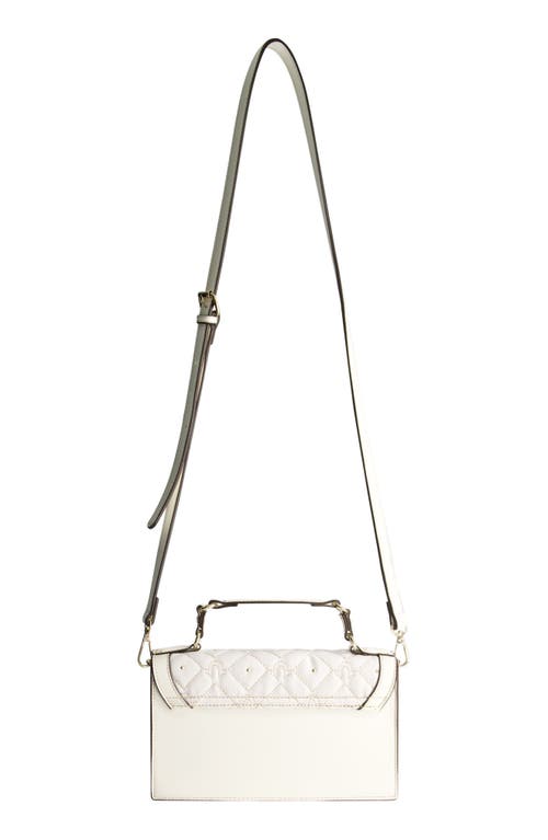 Uspa Accessories Studded Denim Flap Bag In White