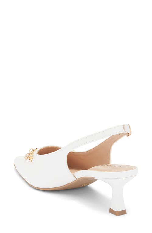 Wild Diva Lounge Aleena Chain Slingback Pump In White