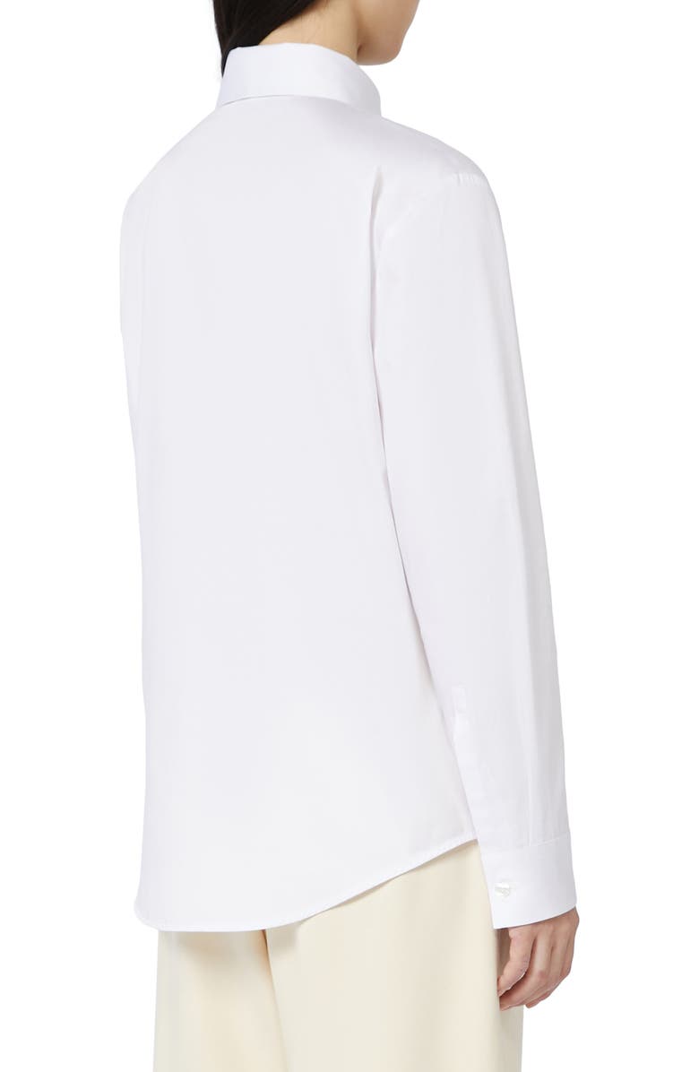 MM by Max Mara Dionea Cotton Button-Up Shirt, Alternate, color, Optical White