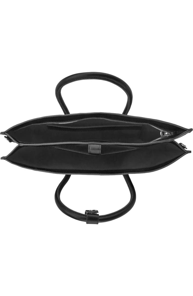 behno Frida Leather Baguette Top Handle Bag, Alternate, color, Black