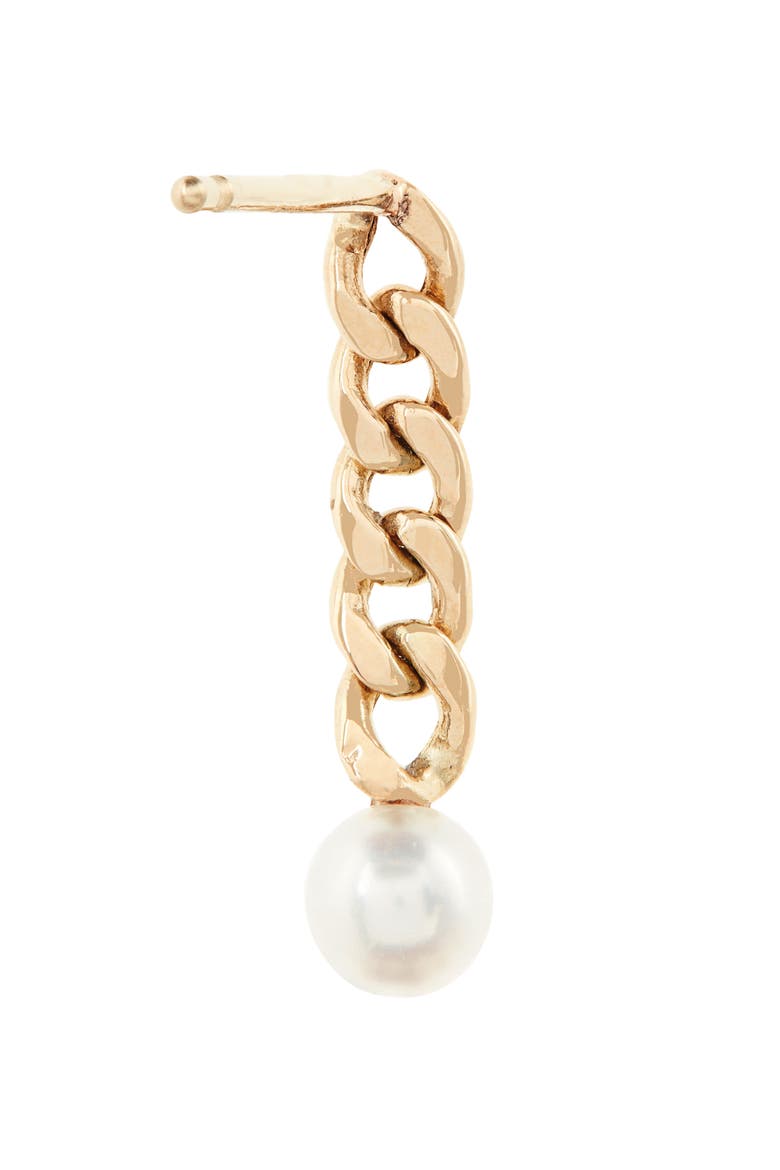 Short Curb Chain Earring, Alternate, color, YELLOW GOLD