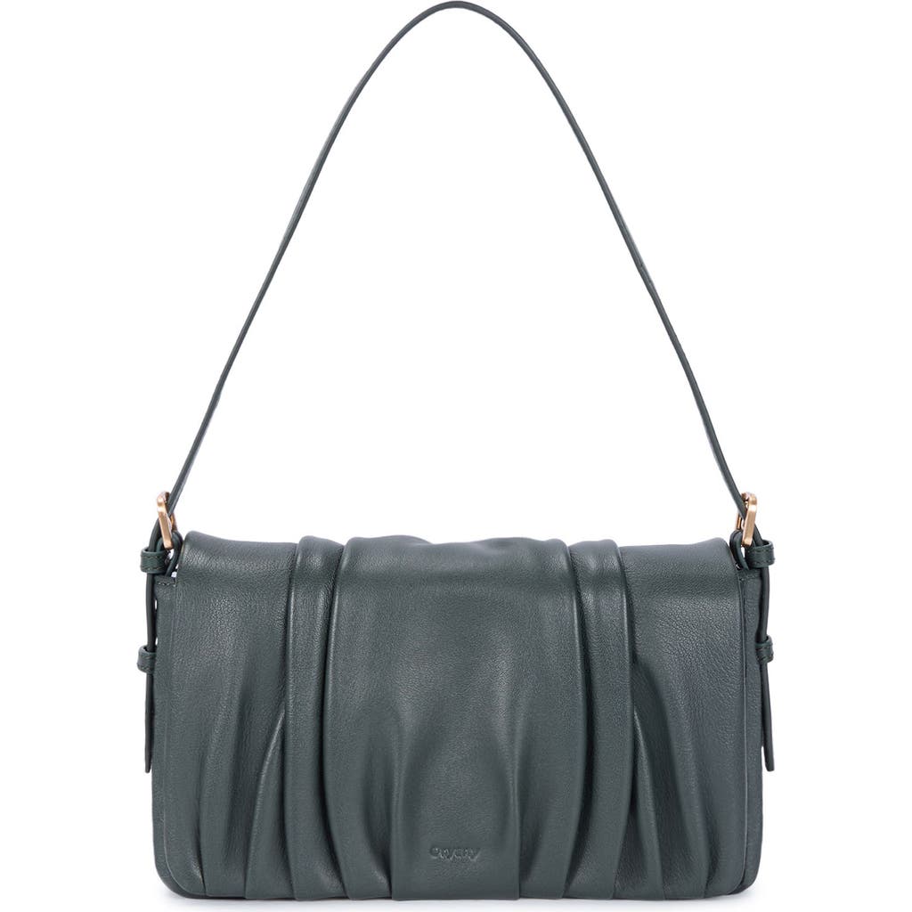 Oryany Bell Pleated Leather Shoulder Bag In Green