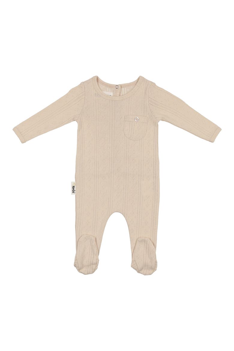Pocket Pointelle Footie, Main, color, BEIGE