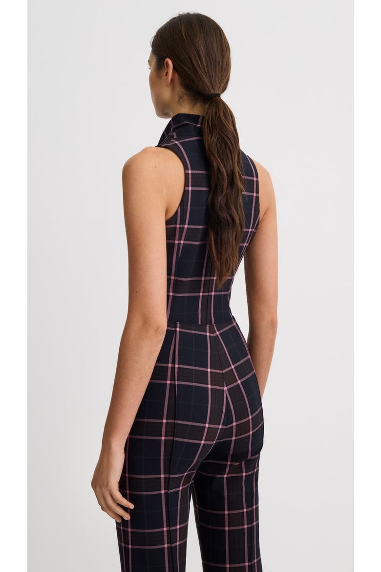 Funnel Neck Shell, Alternate, color, Fig Plaid