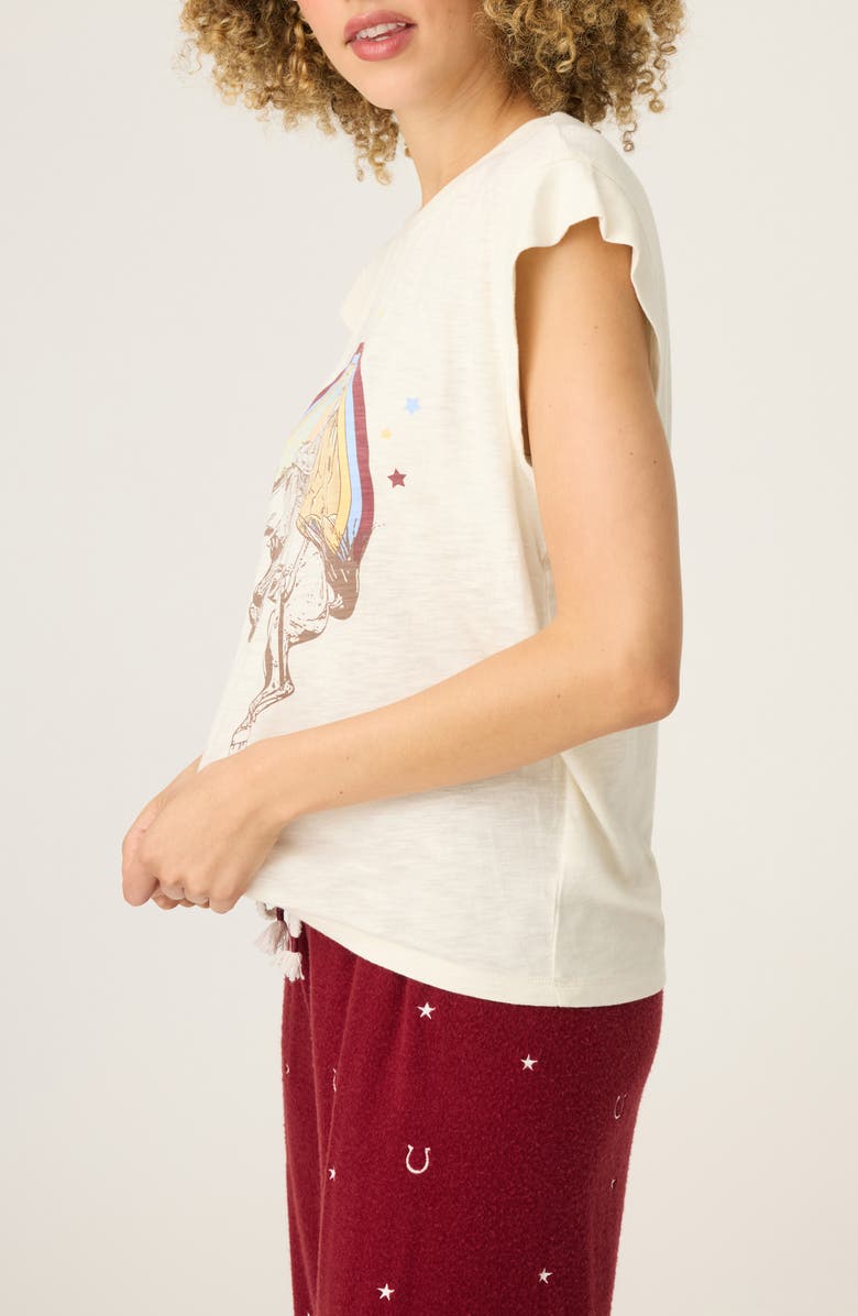 PJ Salvage Hold Your Horses Pajama Top, Alternate, color, Natural