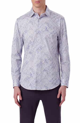 James OoohCotton® Watercolor Print Stretch Cotton Button-Up Shirt