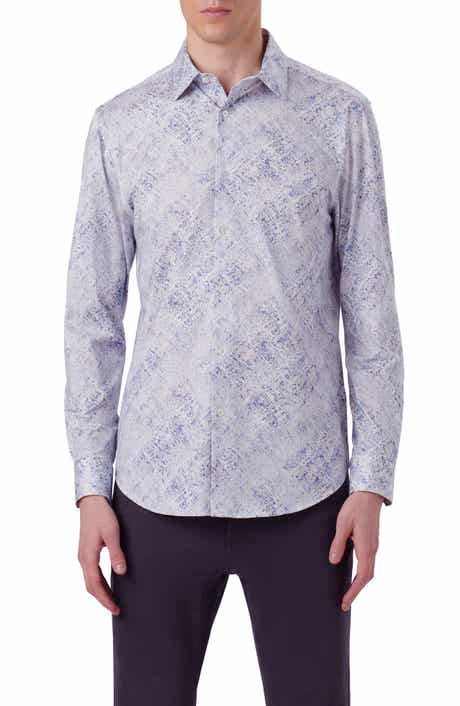 James OoohCotton® Watercolor Print Stretch Cotton Button-Up Shirt