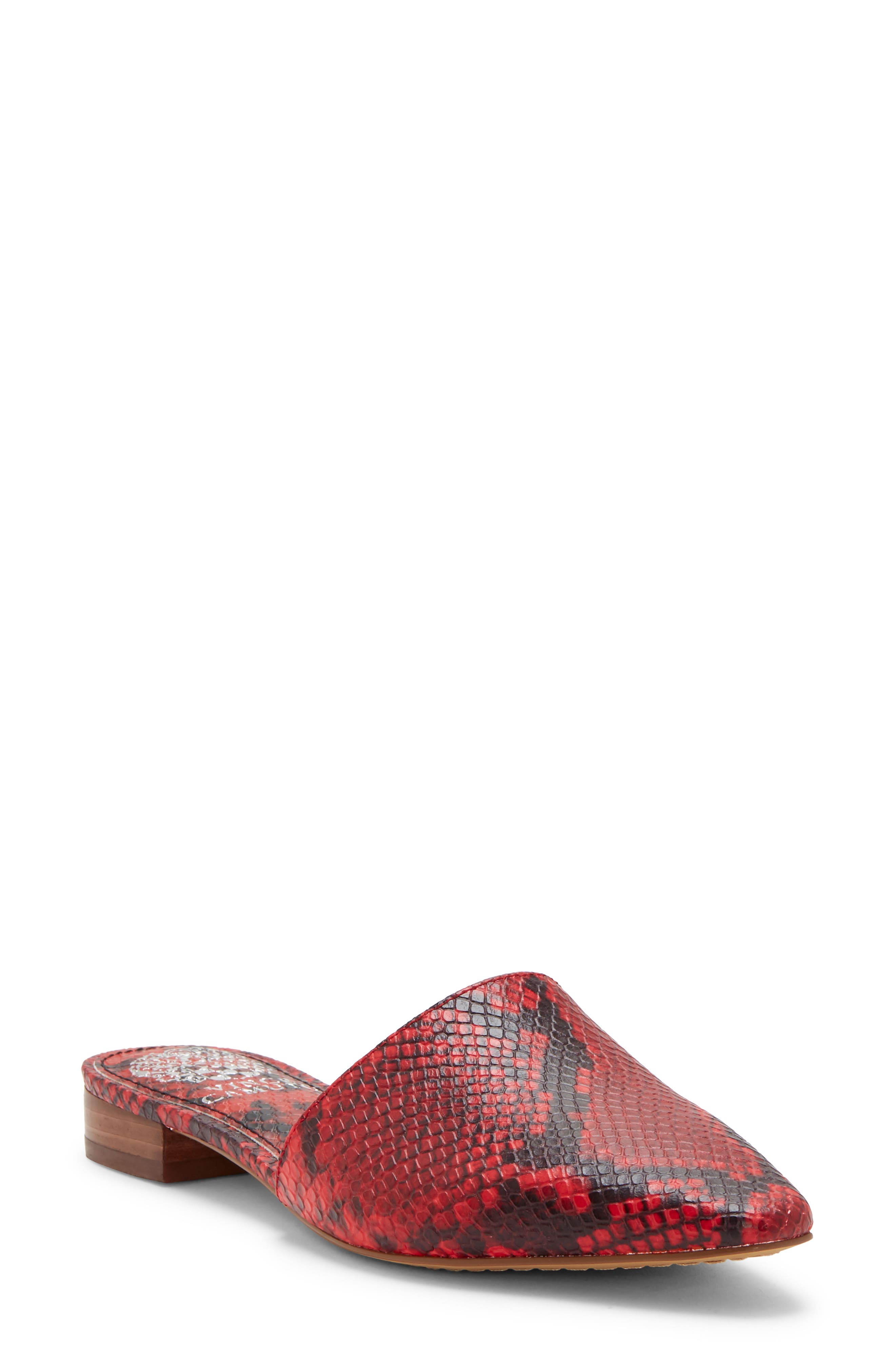 Felinial Mule, Main, color, RED SNAKE PRINT LEATHER