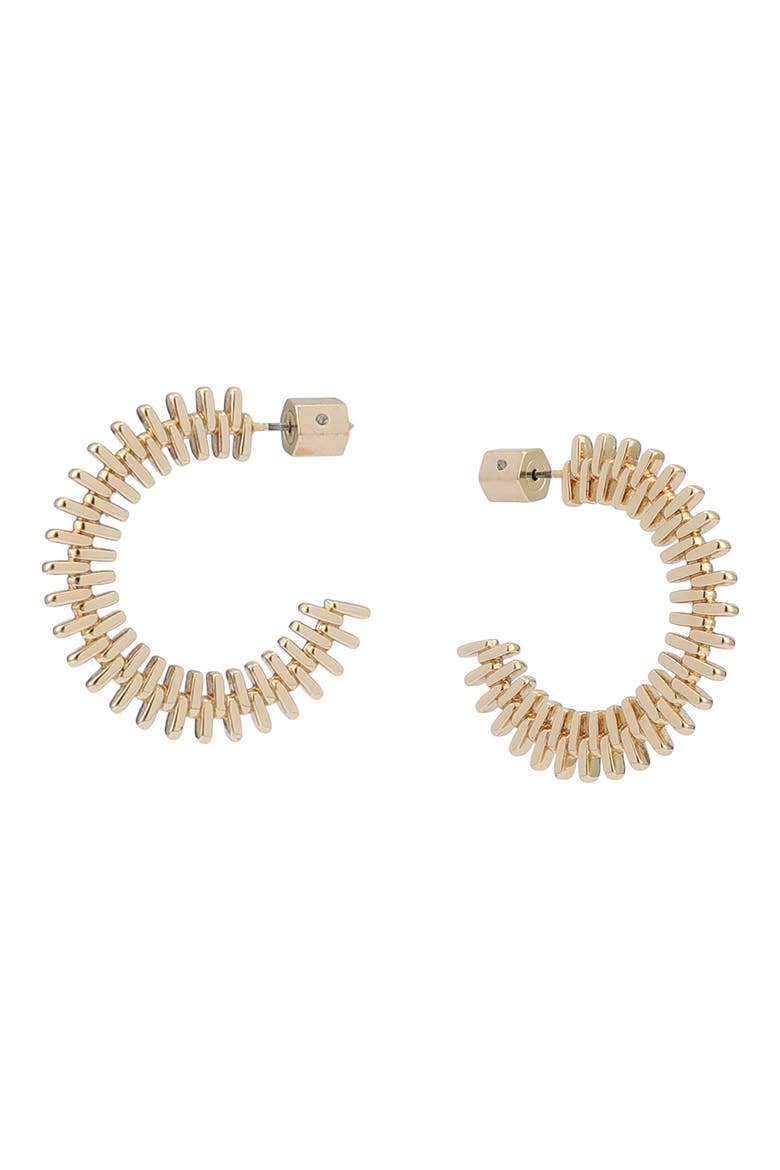Zipper Hoop Earrings, Main, color, SHINY GOLD