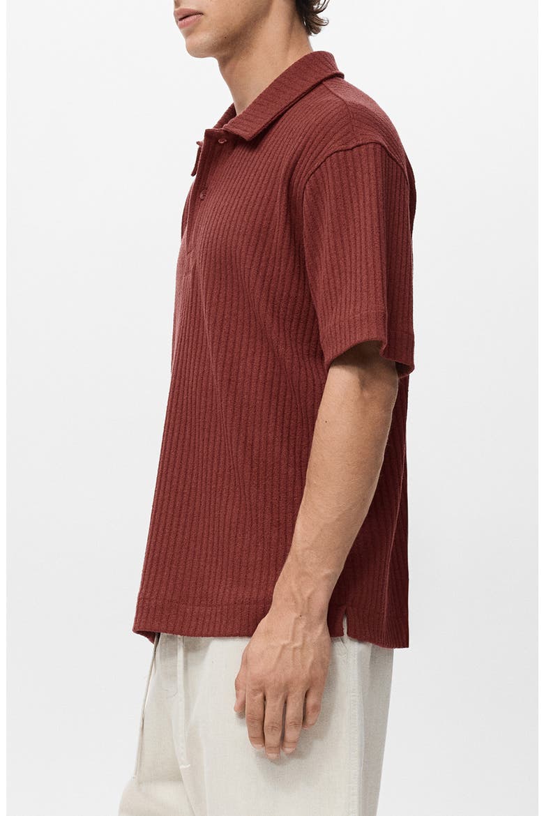 Textured Knit Polo, Alternate, color, CHERRY