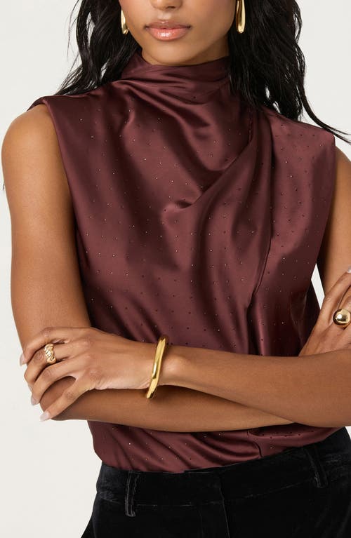 Astr The Label Inaya Crystal Studded Sleeveless Top In Purple