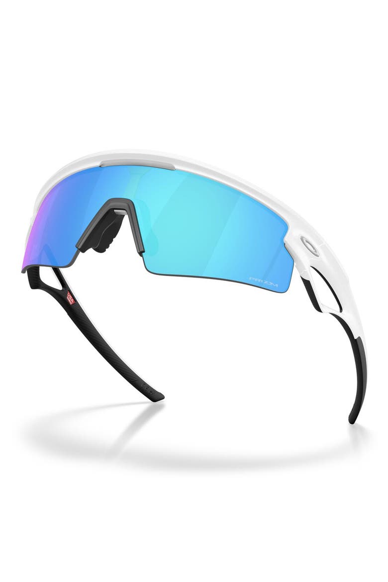 Sphaera Strike Rectangular Shield Sunglasses, Alternate, color, MATTE WHITE / PRIZM SAPPHIRE