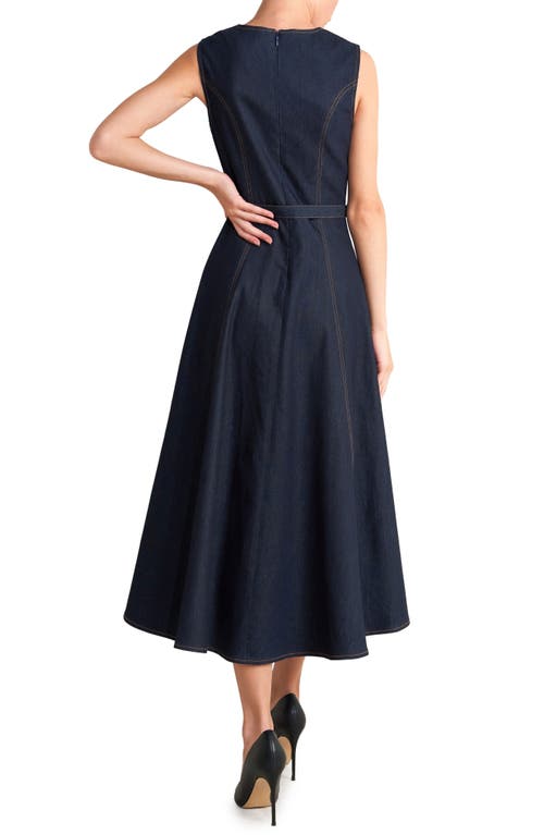 Freemarket A-line Denim Midi Dress In Blue