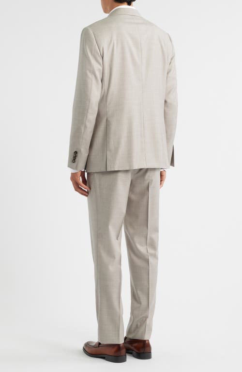 Canali Capri Trim Fit Tan Mélange Super 150s Wool Suit In Gray