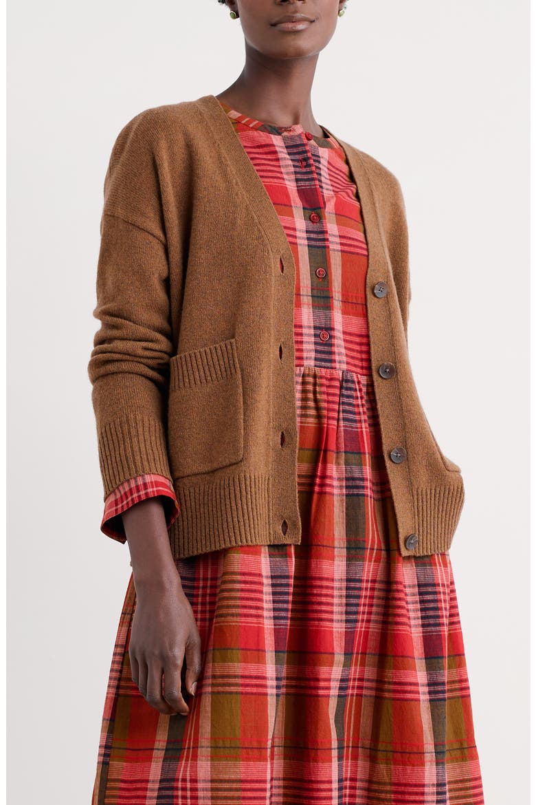 Senara Wool Blend Cardigan, Main, color, TOFFEE