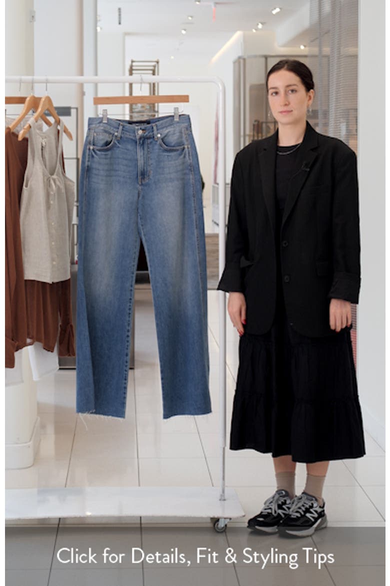 Kasey Raw Hem Mid Rise Wide Leg Jeans video