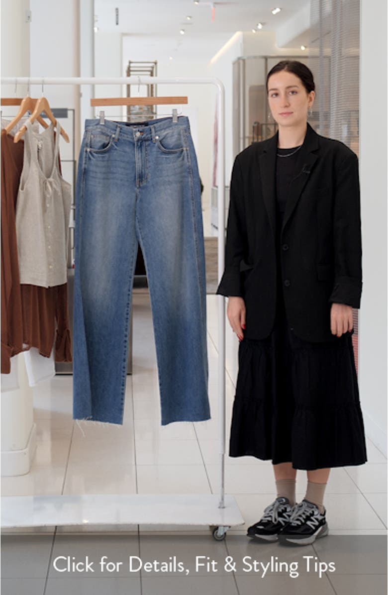 Kasey Raw Hem Mid Rise Wide Leg Jeans, sales video thumbnail