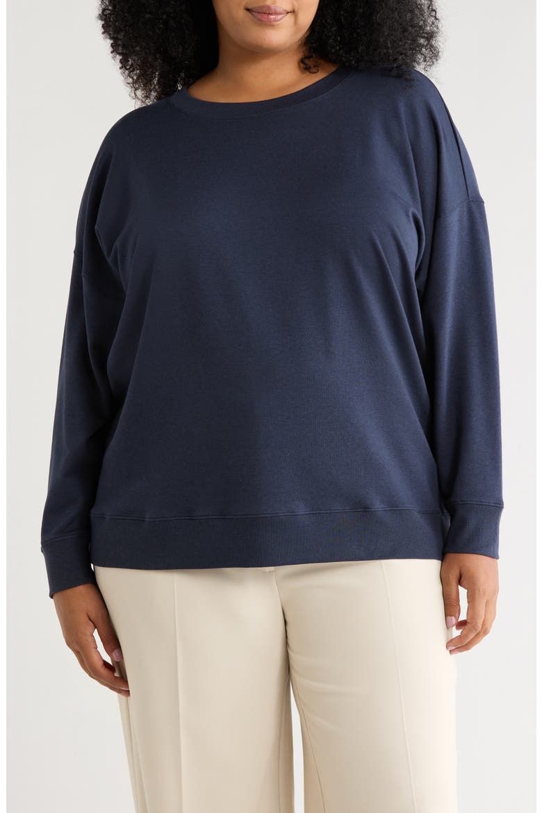 LONG CREW NECK SWEATSHIRT, Main, color, MARITIME
