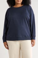 Eileen Fisher LONG CREW NECK SWEATSHIRT