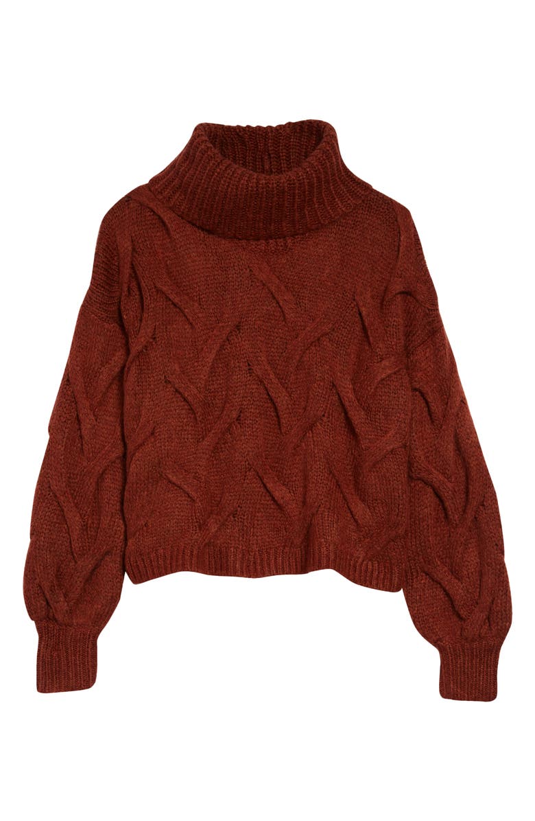 Madewell Somervell Modern Cable Turtleneck Sweater, Main, color, 