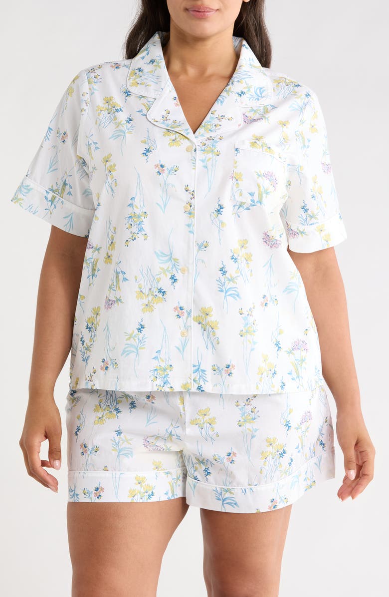 Nordstrom Classic Shirting Short Pajamas, Main, color, Ivory- Blue Botanical Stems