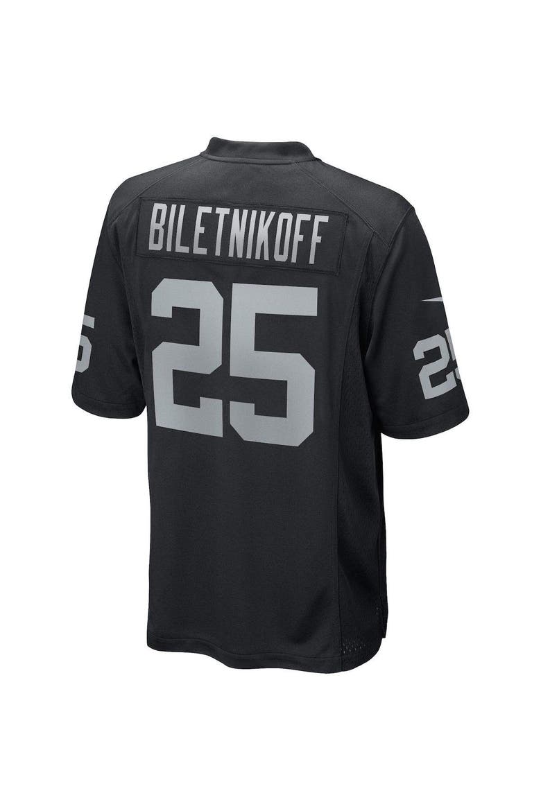 Men's Nike Fred Biletnikoff Black Las Vegas Raiders Game Retired Player Jersey, Alternate, color, Black