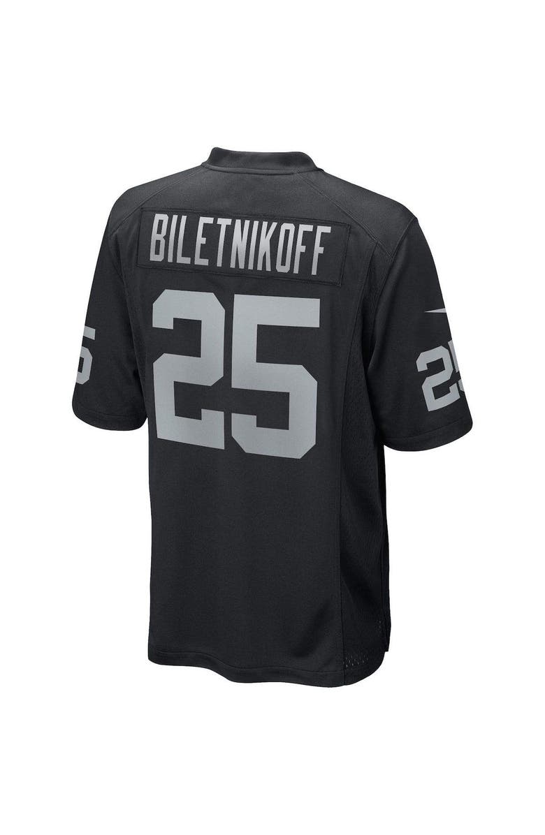 Nike Men's Nike Fred Biletnikoff Black Las Vegas Raiders Game Retired Player Jersey, Alternate, color, 
