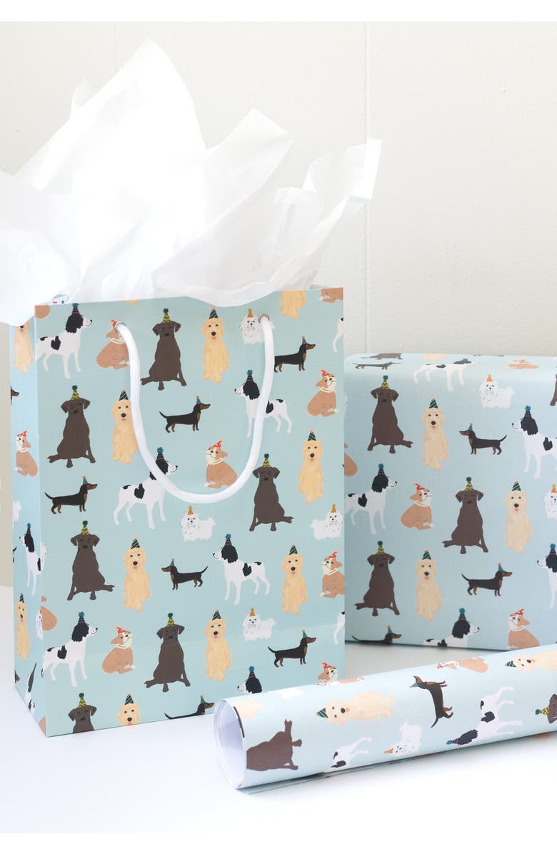 Joy Paper Co. Party Dogs Gift Bags for Dog Lover Birthday Celebration Party Gift Bag Set of 2, Alternate, color, Vibrant Dog Theme