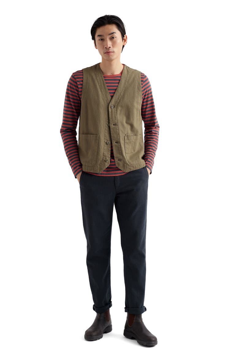 Sailor Stripe Long Sleeve Organic Cotton T-Shirt, Alternate, color, MINI CORNISH DUSTY COPPER