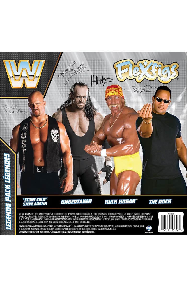 FleXfigs Wwe Legends 4 Character Pack 3+, Alternate, color,