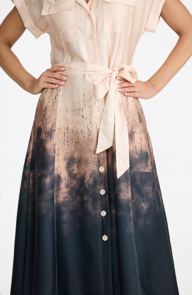 Brave+True Portia Maxi Shirtdress, Alternate, color, Calligraphy