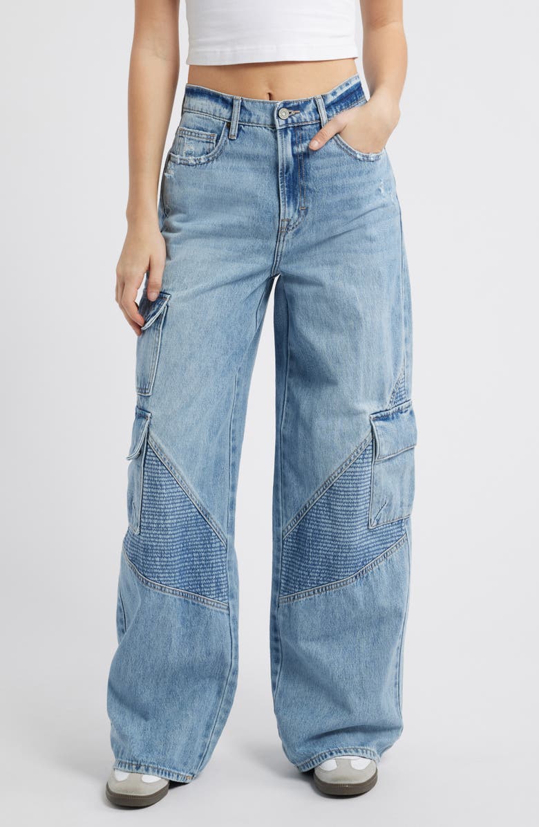 HIDDEN JEANS Moto Carpenter Wide Leg Jeans, Main, color,