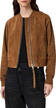 AllSaints Orten Suede Bomber Jacket