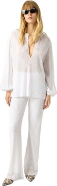 Missoni Straight-leg Trousers In Ribbed Viscose Lamé With Sequins