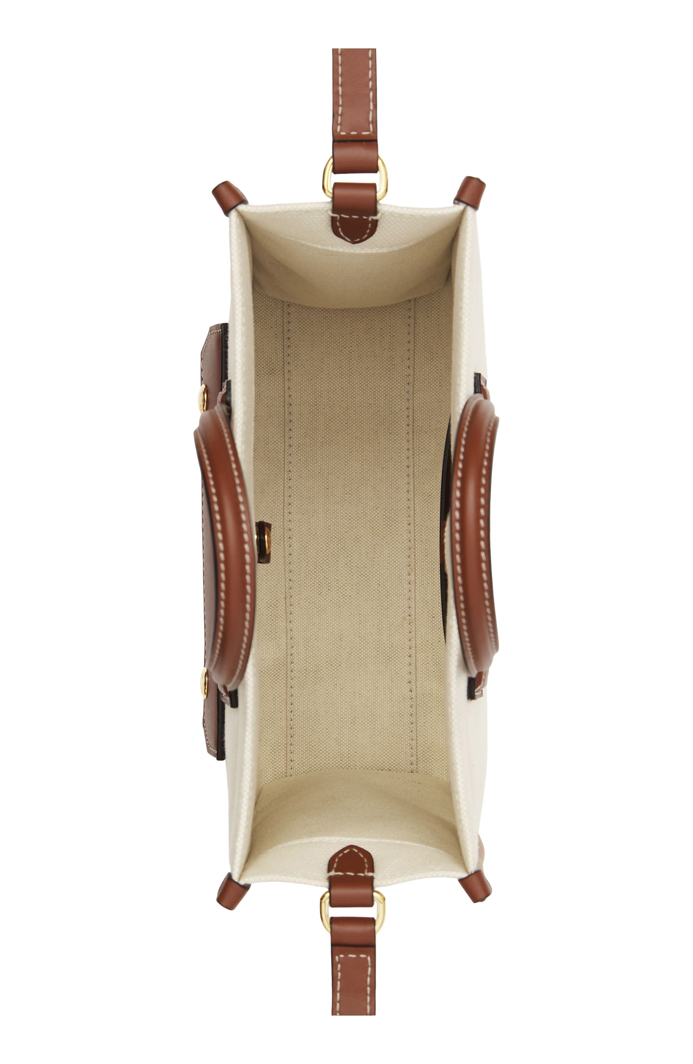 Burberry Mini Towner Horseferry Print Canvas & Leather Tote, Alternate, color, 