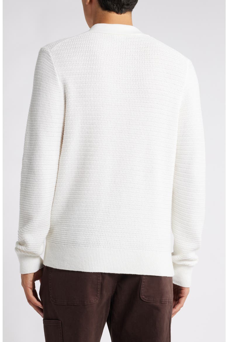 Craftsman Rib Johnny Collar Sweater, Alternate, color, OFF WHITE