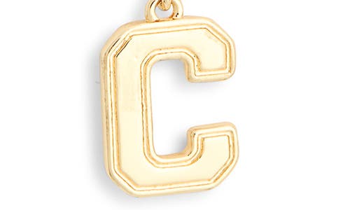 Leith Varsity Font Cubic Zirconia Initial Pendant Necklace In Gold