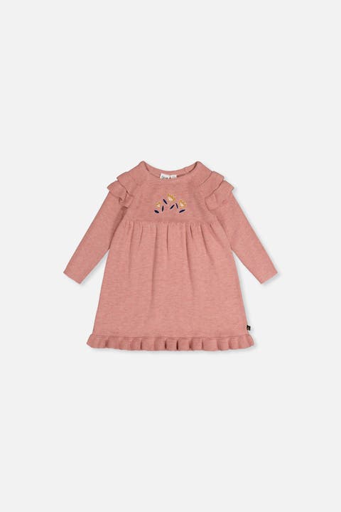 Knitted Ruffled Shoulder Floral Detail Dress (baby)
