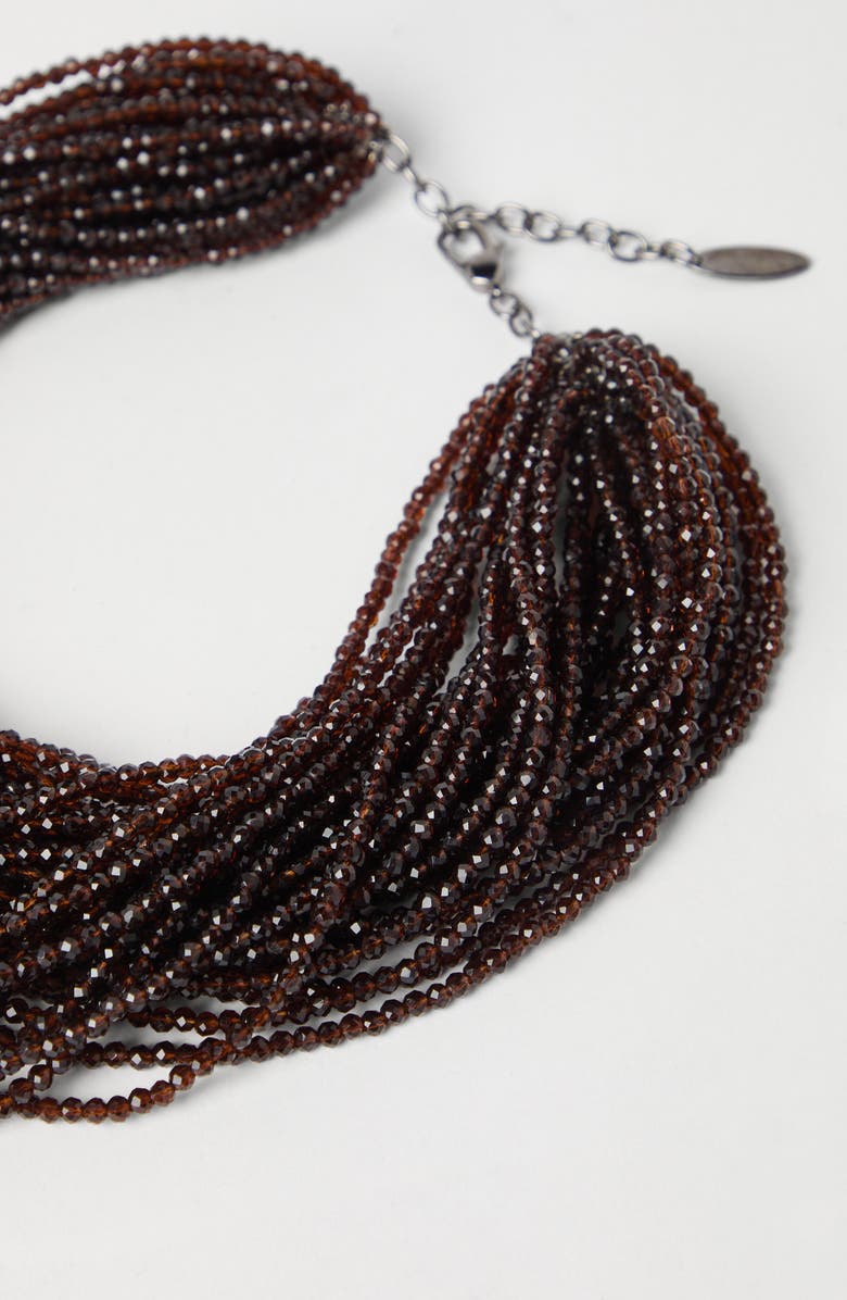 Brunello Cucinelli Vetro and Silver choker, Alternate, color, Brown